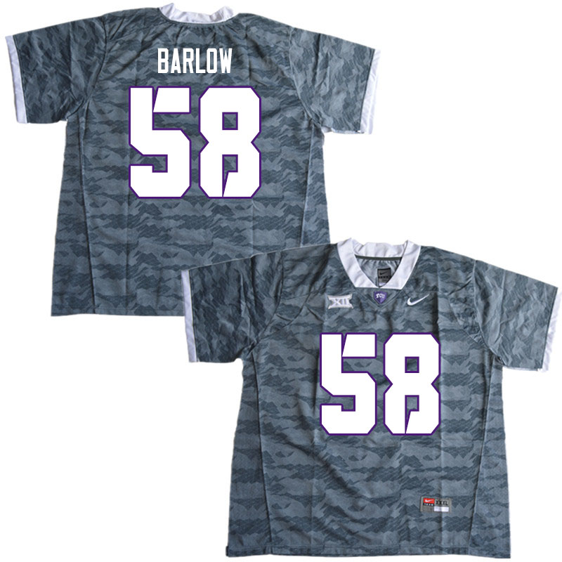 Men #58 Altrique Barlow TCU Horned Frogs College Football Jerseys Sale-Gray - Click Image to Close